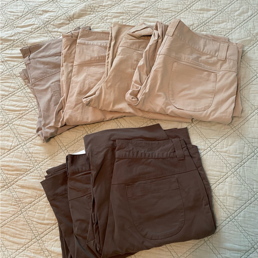 Columbia. Lot of 4 khaki and 2 grey. hiking pants. Size 8